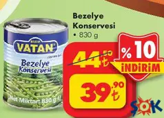 BİZİM VATAN BEZELYE KONSERVESİ 830 GR BİZİM VATAN BEZELYE KONSERVESİ 830 GR